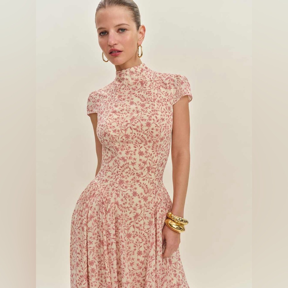 Reformation Maven Dress in Corrine Floral Pink Maxi Dress, 2 4 6 - Picture 3 of 14